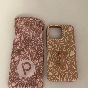 Loopy Case Floral Tan Phone Case with Loop IPhone 15 Pro Max